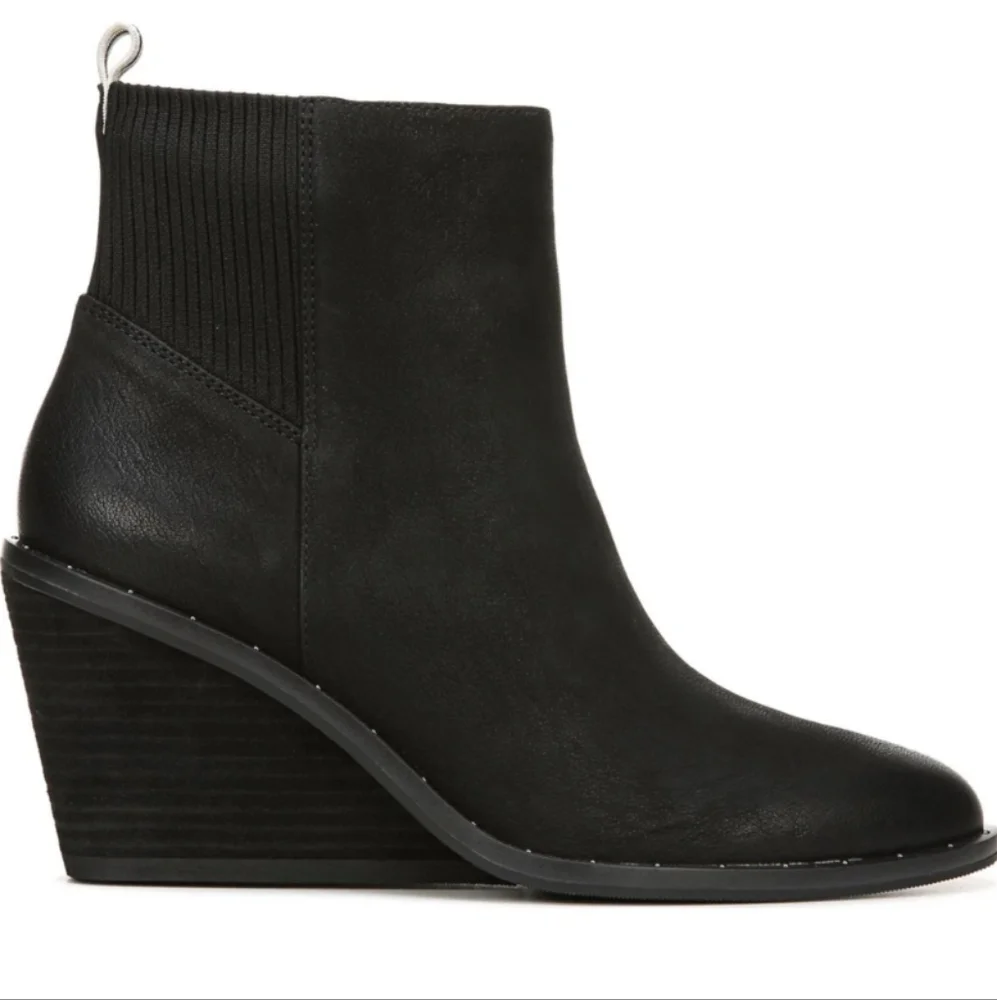 SALE Dr. Scholl's Mania Black Wedge Ankle Boots - Like New! - Picture 2 of 10